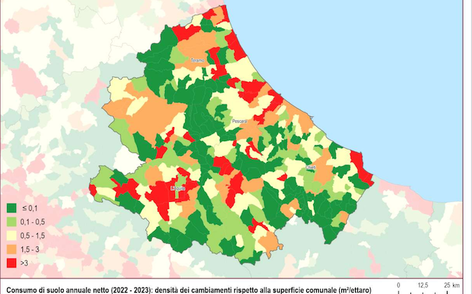 mappa consumo di suolo in abruzzo